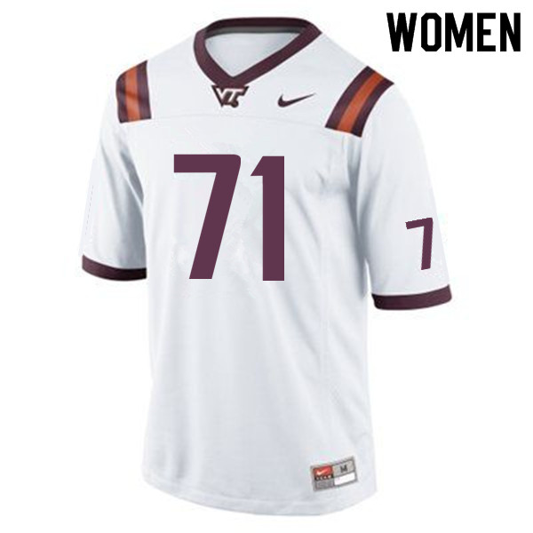 Women #71 T.J. Jackson Virginia Tech Hokies College Football Jerseys Sale-Maroon